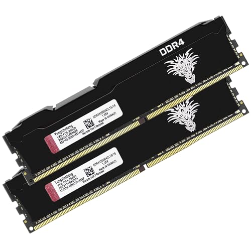 Yongxinsheng DDR4 3200MHz 32GB Kit (16GBx2) Desktop RAM PC4-25600 UDIMM Non-ECC Unbuffered 1.35V 288-Pin CL16 PC Computer Memory Upgrade Module Arbeitsspeicher Support XMP 2.0 Auto Overclocking