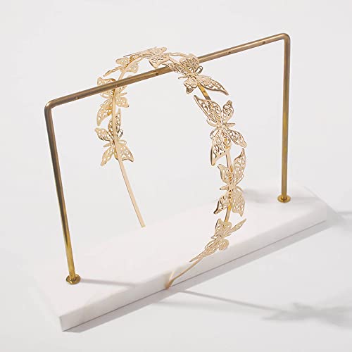 Zeshimb Vintage Butterfly Hairband Hollow Butterfly Headband Gold Butterfly Headpiece Boho Insect Headdress Prom Hair Jewelry For Women Girls #TOP3