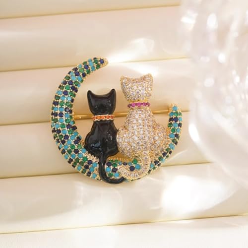 Image of Fashion Cute Crystal Animal Brooch Pins for Women Girls Cat Bird Corsage accessory Pin delicate accessory Party Ceremony