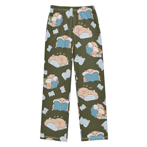 Boys' Pants Hamster Love Read Cute Long Bottoms Jogger Pants Elastic Waist Trousers with Pockets S-XL