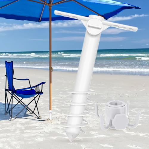 Soporte para sombrilla de playa robusto y base multifuncional de exterior 8