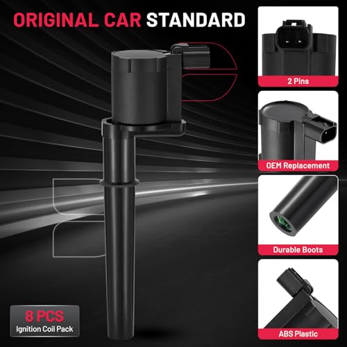 Image of BDFHYK Ignition Coil Packs Compatible with Avanti GT Mustang Aviator Blackwood Continental Mark VIII Navigator Marauder AIV Roadster Esperante Mangusta 4.6L 5.4L,Coil for DG543 UF191 C1128 Set of 8