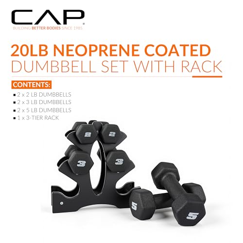 Image of CAP Barbell Neoprene Dumbbell Weights Pairs & Sets | Black