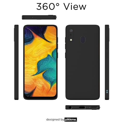 Image of Outlouders Back Cover for Samsung Galaxy A20 / A30 / M10s | Camera Protection | Durable Soft Matte Silicone Bumper Case (Black)