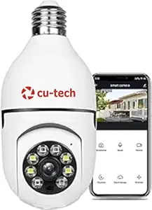 CUTECH Wi-Fi Full Ultra HD CCTV Wireless Bulb Shape Camera 1080p V380 Pro Indoor 360 degree Smart Home Security Camera 24x7 Continuous Recording with Motion Sensor