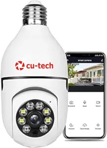 CUTECH WI-FI Full HD 1080p Wireless 360 Degree CCTV Security Camera Night Vision Function Motion Sensor Alarm Detector 2 Way Audio Video Communication