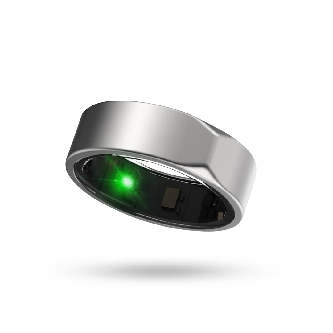 aneek Smart Ring JC | Fitness Tracker Ring for Men & Women | 42+ Workout Modes | HR, SPO2, Sleep, Stress, Glucose, VO2 Max | Body Temp & Women Health Monitor | Wearable Ring (Silver, #9)-picture-11