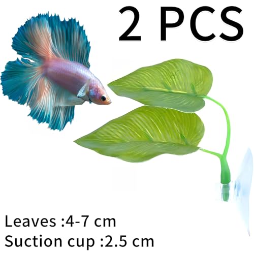 Image of 2 Pack Betta Fish Tank Decorations Aquarium Decor,Betta Fish Leaf Hammock,Beta Fish Toy for Resting Hiding Playing Breeding