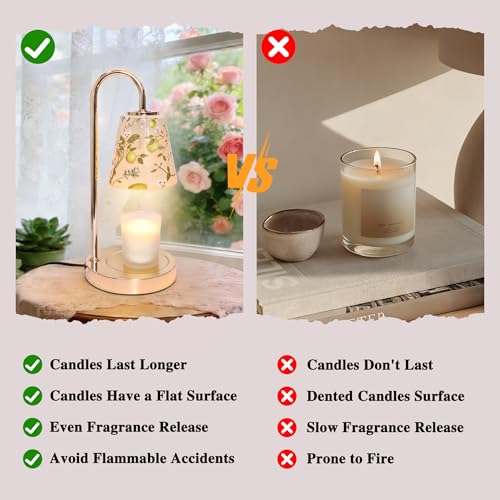 Lemon Candle Warmer Lamp with Timer & Dimmable & 2Bulbs, Womens Gifts for Christmas Birthday, Unique Candle Warmer Home Decor for Bedroom Holiday Decor Aesthetic (Candles not Included) — view 5