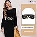 WERFORU Women Elastic Wide Waist Belts for Dresses Fashion Wide Stretchy Belts for Women Big Gold Buckle Thick Dress Belt, A-Black-gold buckle, M: Fit Waist Size 32