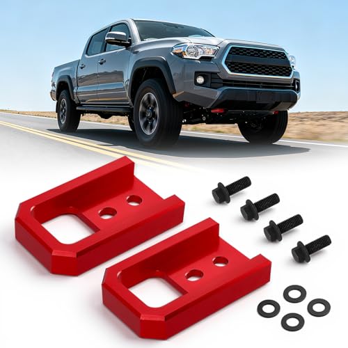 2PCS Tow Hooks Compatible with Toyota Tacoma 2024-2026/4Runner 2025-2026, Heavy Duty Front Alloy Steel Tow Hook Car Bumper Towing Replacement Recovery Points, Red