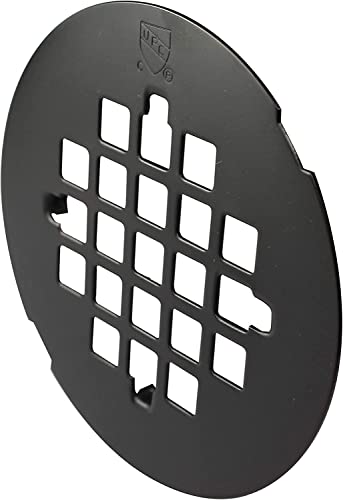 Image of Westbrass A206P-12 2 inch No-Caulk PVC Compression Shower Drain with 4-1 /4 inch Round Grid Cover, Oil Rubbed Bronze