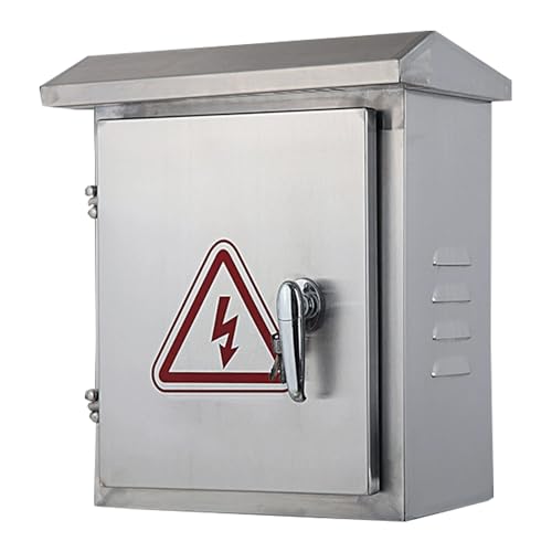 Caja Distribucion Electrica, Caja Eléctrica de Acero Inoxidable 201 con Techo de Doble Pendiente, para Uso en Exteriores(50x20x60CM/20x8x24IN)