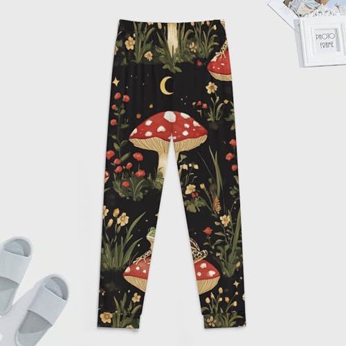 Toad Frog Butterfly Mushroom Floral Men's Pajama Pants Sleepwear PJ Bottoms Lounge Sleep Pant Nightwear3