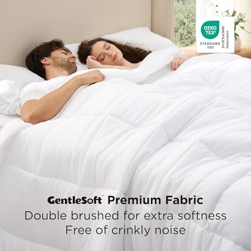Bedsure Comforter Duvet Insert - Quilted Comforters Oversized King Size, All Season Duvet, GentleSoft Down Alternative Bedding, with 8 Tabs, Gifts for Women/Men, White, Oversized King 116 x 98 Inches by Bedsure - Image 3