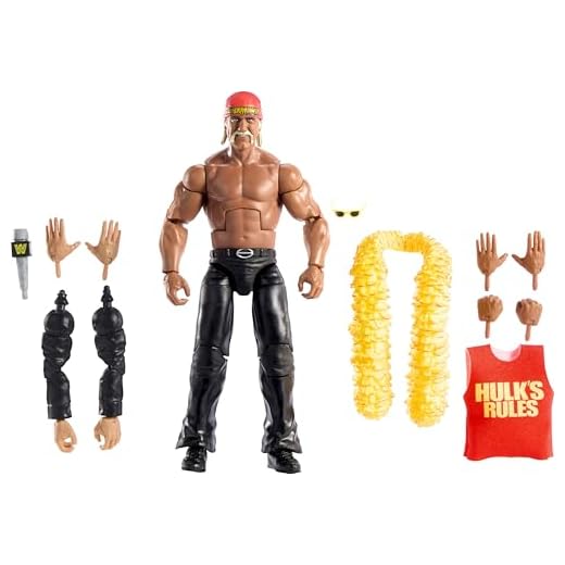 Mattel WWE Elite Collection Actionfigur & Zubehör, Premium Live Event Hulk Hogan Set, Wrestlemania mit Howard Finkel Build-A-Figure Parts