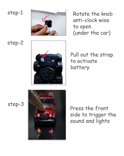 Image of 1:32 Scale DieCast Metal Toy Car Pull Back Action Openable Doors 4x4 Thar /Jeep Premium Car Toy, with Light and Music, for Ages 3-10 Years (RED)