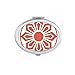 China Chinese Red Flower Traditional Pattern Mirror Portable Fold Hand Makeup Double Side Glasses