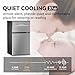 3.2 Cu.Ft. Mini Fridge with Freezer 2 Door Refrigerator and Freezer Small Fridge for Bedroom Home Office Dorm, Small Drink Chiller, 37 dB Low Noise, Stainless Steel
