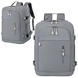 Treer Mochila Viaje Cabina Avion 40x20x30, Impermeable Maletas de Cabina para Vueling, EasyJet Wizz Air, Mochila de Viaje Hombre Mujer, Equipaje de Mano Travel Backpack (Gris,24L)