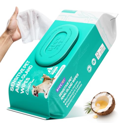 Image of HICC PET Wipes for Dogs & Cats, Cleaning Deodorizing External Anal Area Wipes, Hydrating & Nourish Fur Dog Grooming Butt Wipes for Daily Cleaning