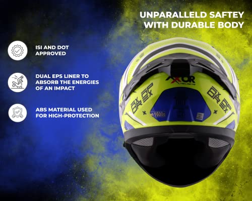 Image of Axor Helmets Apex Hex-2 Helmet (Neon Yellow Blue, Large)
