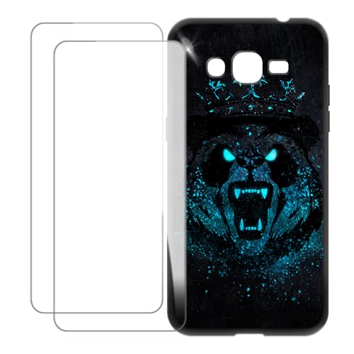 UOGNADGD Compatible avec Samsung Galaxy Grand Prime G5308W Coque Personnalisée Colorée avec 2...