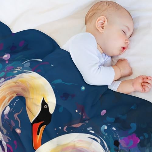 Manta de cisne grande 180x200 cm para sofá cama extra suave y cálida 4
