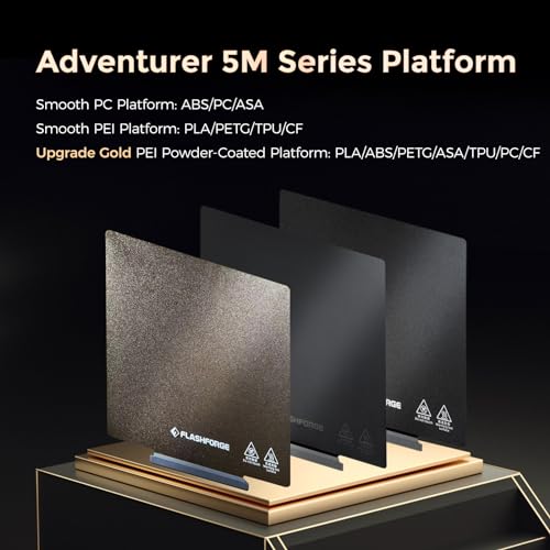 Image of FLASHFORGE Adventurer 5M /Pro /AD5X Smooth PEI Platform, Tool-Free Model Removal, Automatic Separation After Cooling, Glue-Free Printing for PLA and TPU Filament