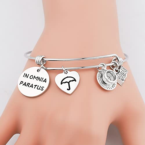PLITI Bookworm Jewelry Gifts In Omnia Paratus Expandable Wire Bangle Bracelet Strength Jewelry Ready For Anything Motivational Bracelet Gift For Best Friend Sister Bestie4