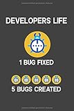 develop kopierer bedienungsanleitung  Developers Life 1 Bug Fixed 5 Bugs Created Notebook: Notizbuch A5 / 6x9 / 120 Seiten / dotted / Organizer für Programmierer / Informatiker / Softwareentwickler / Admin / zum selberschreiben
