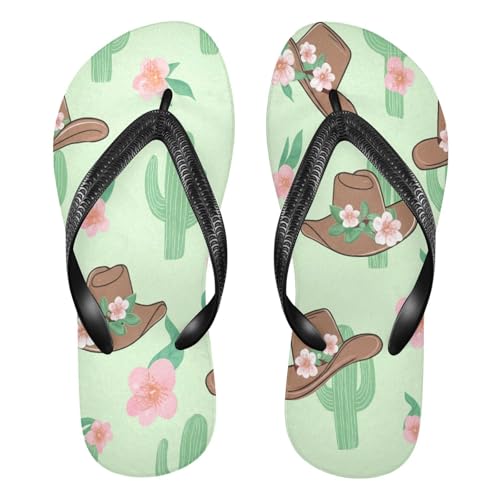 STAYTOP Floral Cowboy Hats Flip Flops Sandals of Men's & Women's,Sandals Beach Slippers Shower Slides