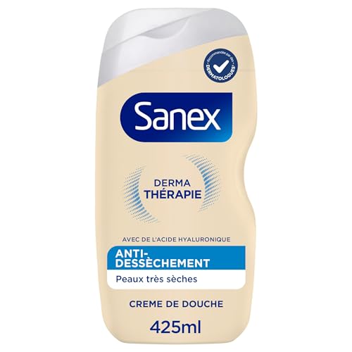 SANEX - Derma Thérapie - Crème de douche anti-dessèchement - Gel Douche - Peaux très sèches - Réduit les démangeaisons - Complexe d’acides aminés et...