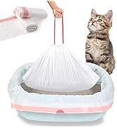 Cat Litter Box Liners, 60 Count Jumbo Extra Durable Large Drawstring Kitty Litter Pan Bags Cat Wa...