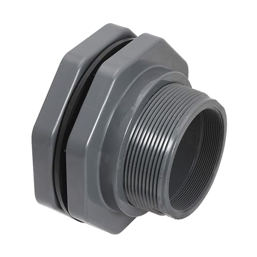 Hayward BFA1020TES 2-Inch Gray PVC Thread by Thread BFA Series Bulkhead Fitting with EPDM Standard Flange Gasket