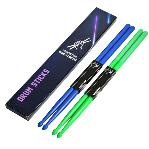 OIETON 2 Pairs of 5A Nylon Drum Sticks, Plastic Drum Sticks with Non-Slip Handles for Kids Adults Electronic Drums Exercise Instrument Percussion Accessories