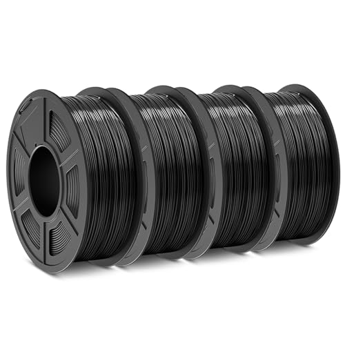 Image of SUNLU ABS Filament 1.75mm 3D Printer Filament, Strong and Durable, Excellent Toughness, Individually Vacuum Packed, 4kg in Total, 1kg per Spool, Pack of 4, Black