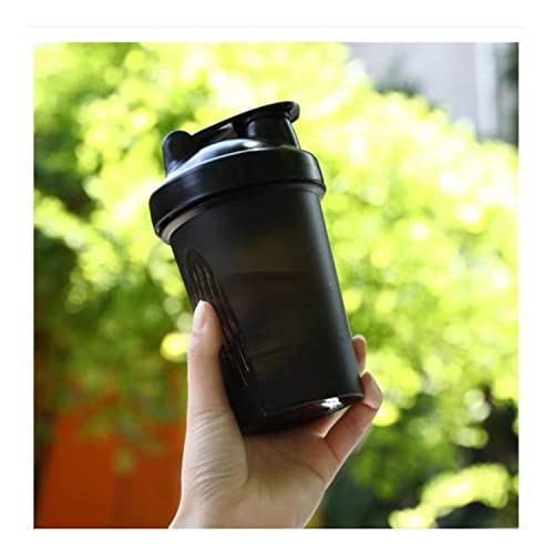 Cekaso Protein Shaker Bottle Blender for Shake and Pre Work Out, Best Shaker Cup (BPA free) w. Classic Loop Top & Whisk Ball, Kitchen Water Bottle (16OZ-400ML, Black Top/Black Body)