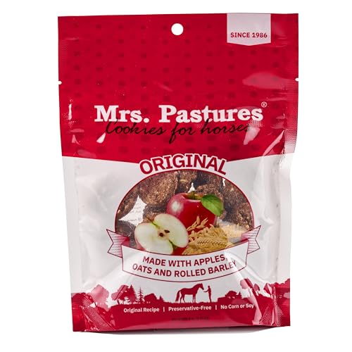 Image of Mrs Pastures Cookies and Treats for Horses - Premium Horse Treats - Made with Apples, Oats, and Rolled Barley - Preservative Free - All Natural Ingredients - No Corn or Soy - Made in USA - (8oz Bag)