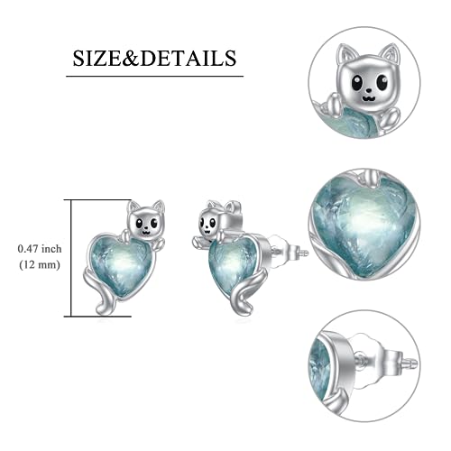 Boucles d'oreilles chaton argent 925 hypoallergénique anti-allonge - 5