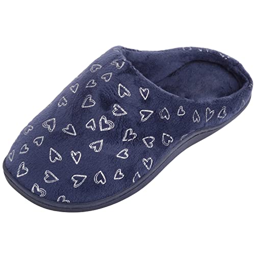 Chaussons mules doux pour femme Absolute Footwear bleu marine 37