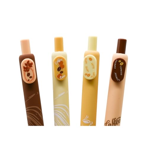 8 bolígrafos gel retractables café Maydahui negro tinta miniatura 5