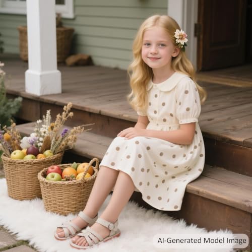 Image of Felix & Flora Toddler Girl Sandals - Little Girl Easter Dress Shoes Lightweight Open Toe Beach Holiday Flats