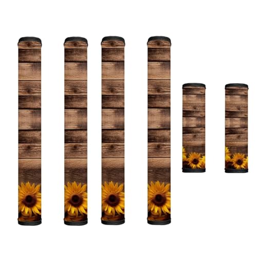 Cugasmaru Sunflower Refrigerator Handle Cvers Set of 6 Washable Covers for Refrigerator Handles Door Handle Scratch Resistant Protective Cover Handle Gloves for Small Appliance Accessories