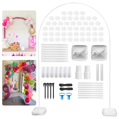 Conjunto de suporte para balões, 1,8 x 2,4 m, arco de balões com pé, conjunto de moldura de balões de PVC, grinalda de balões, grinalda de balões, suporte para aniversários, casamentos, festas (EFUB)