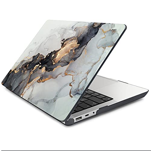 Batianda Case For 13.5" Microsoft Surface Laptop 5 4/3 With Metal Palm Rest Model 1951, Designed Protective Plastic Hardshell & Keyboard Cover & Screen Protector, Golden Fluid #TOP2