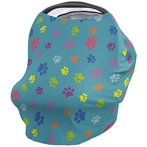 授乳ケープ 人気 ポンチョ 授乳カバー かわいい 犬 猫 足跡 虹色 ティールの背景 母乳育児スカーフ 360度安心 伸縮性 通気性 授乳服 ベビーカーカバー 出産祝い フリーサイズ ショッピングスカーフ ショール