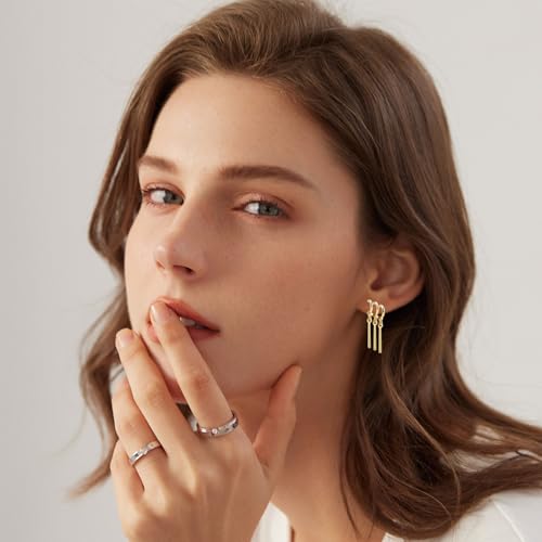 1 Pairs Gold Triple Earrings Clip with Single Ear Piercing for Women Men Cosplay & Anime Lovers, Anime Merch Jewelry Accessories for Daily Exhibition & Comic-Con Performance Cosplay Costumes3