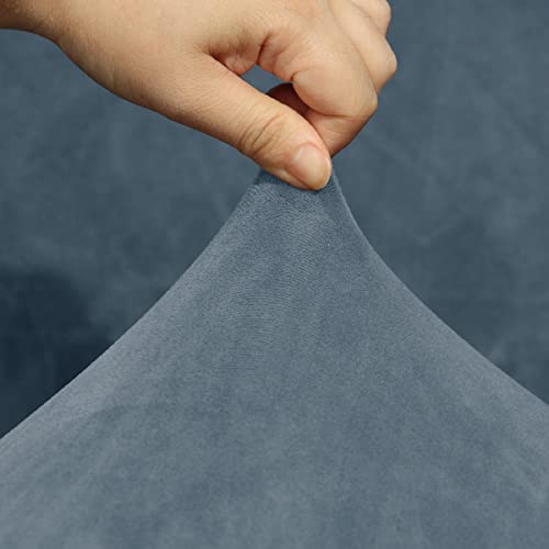 Mingpinhuius 7 Piece Velvet Stretch Recliner Corner Sofa Cover L Shape Sectional Couch Covers Soft Elastic Sofa Slipcover Furniture Protector For Living Room (Grey Blue, 5 Seat Recliner Cover) #TOP6