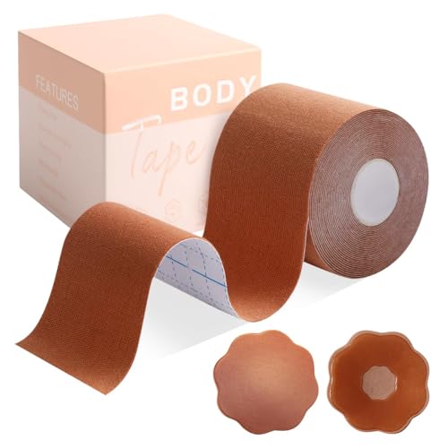 Image of Okela Boob Tape - Breast Lift Tape for Large Breast,Body Tape for Breast Lift w 2 Pcs Breast Petal Adhesive Bra